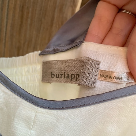 Burlapp Silvery Gray Nautical Cotton Silk Dress - Picture 5 of 9